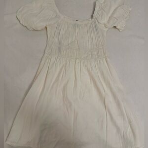 Elegant Cream Puff Sleeve Dress